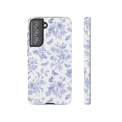 Wild Roses | Blue Floral Butterfly Toile Case