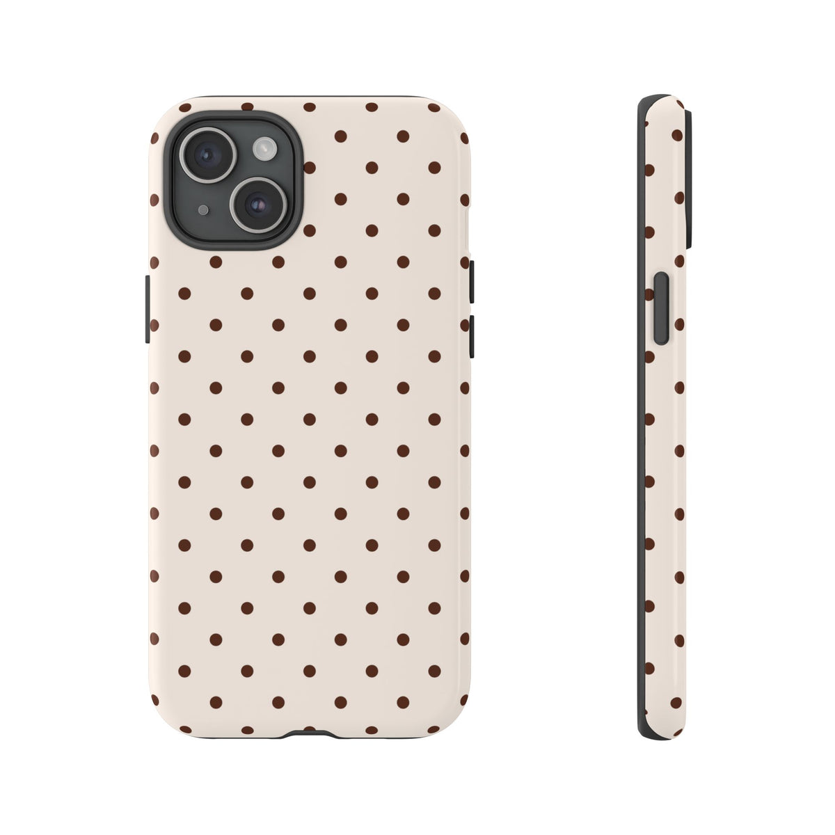 Vanilla Bean | Brown Polka Dot iPhone Case