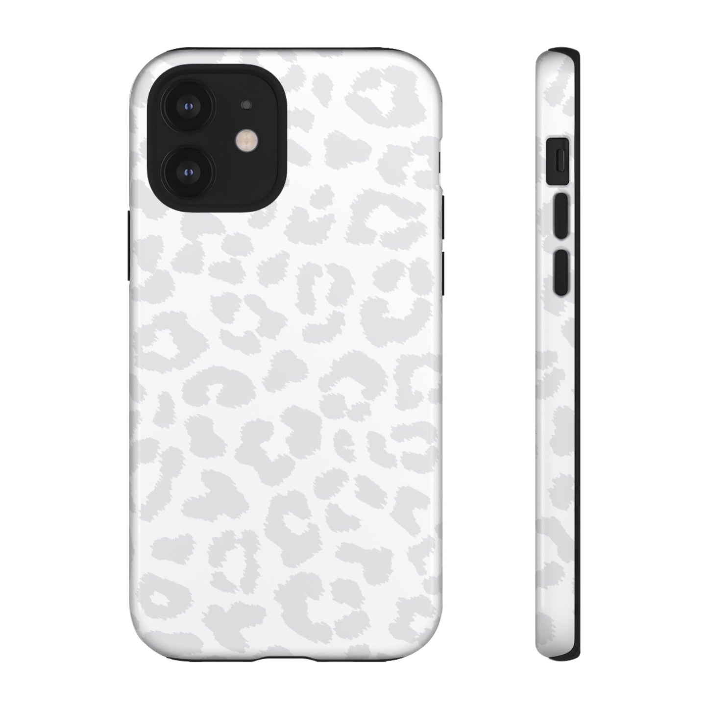 Snow Bunny | White & Gray Leopard Print Case