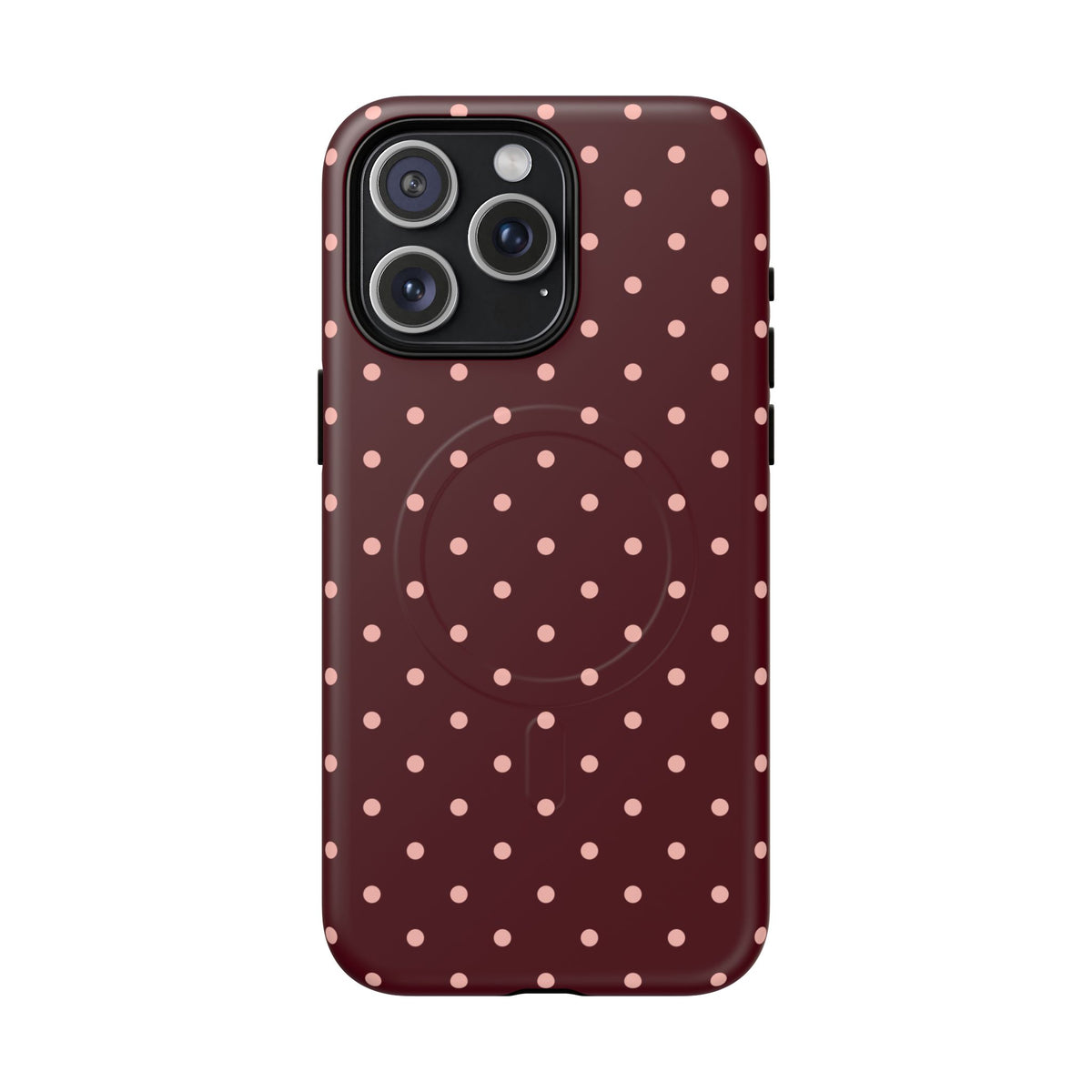 Pretty Please | Burgundy Polka Dot MagSafe Case