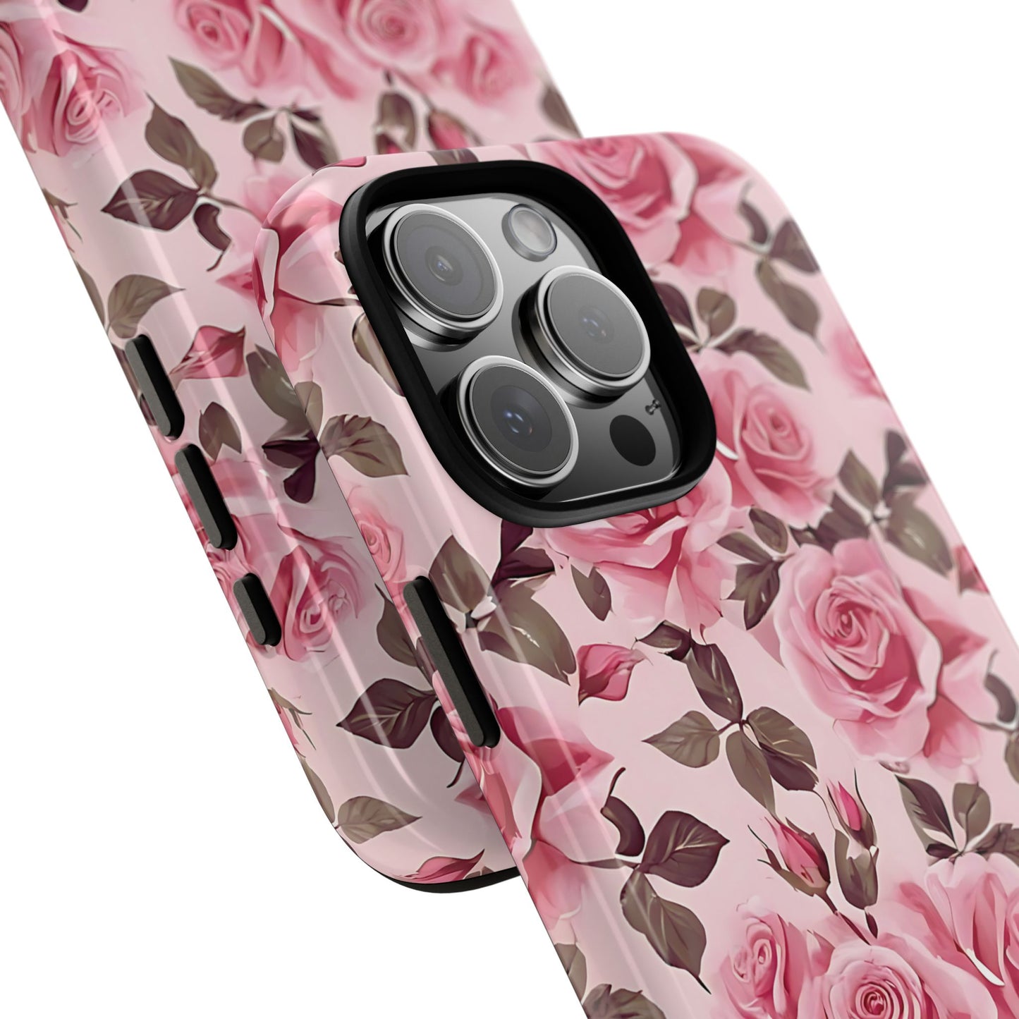 Coque iPhone à motif floral rose | Rose romantique