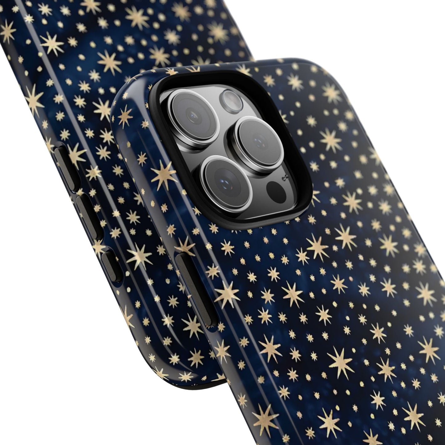 Estuche resistente para iPhone con cielo nocturno y estrellas azules