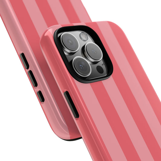 Été dans les Hamptons | Coque iPhone à rayures roses