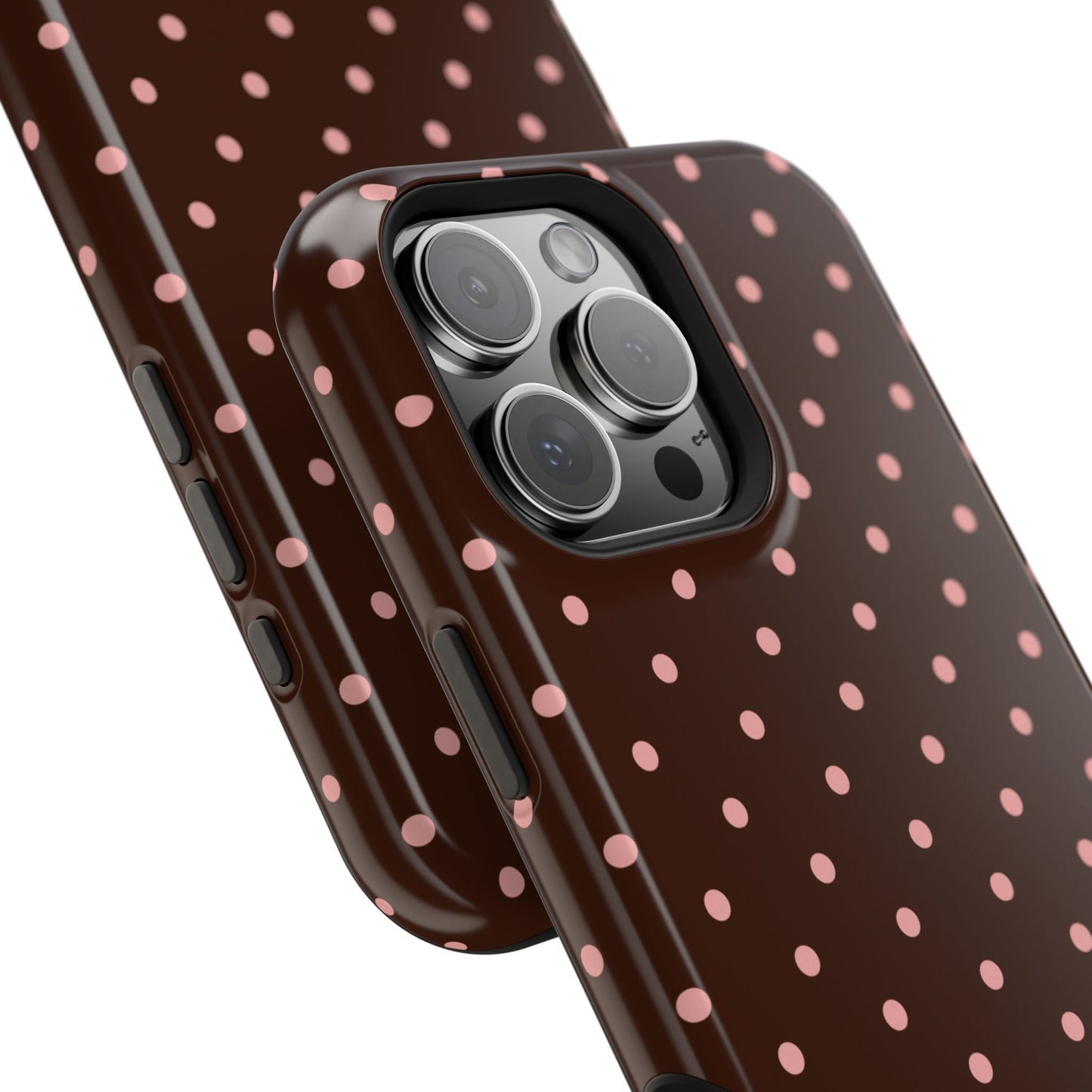 Pretty in Pink | Brown Polka Dot iPhone Case