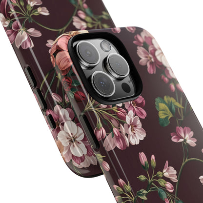 Flower Glam | Brown Floral iPhone Case