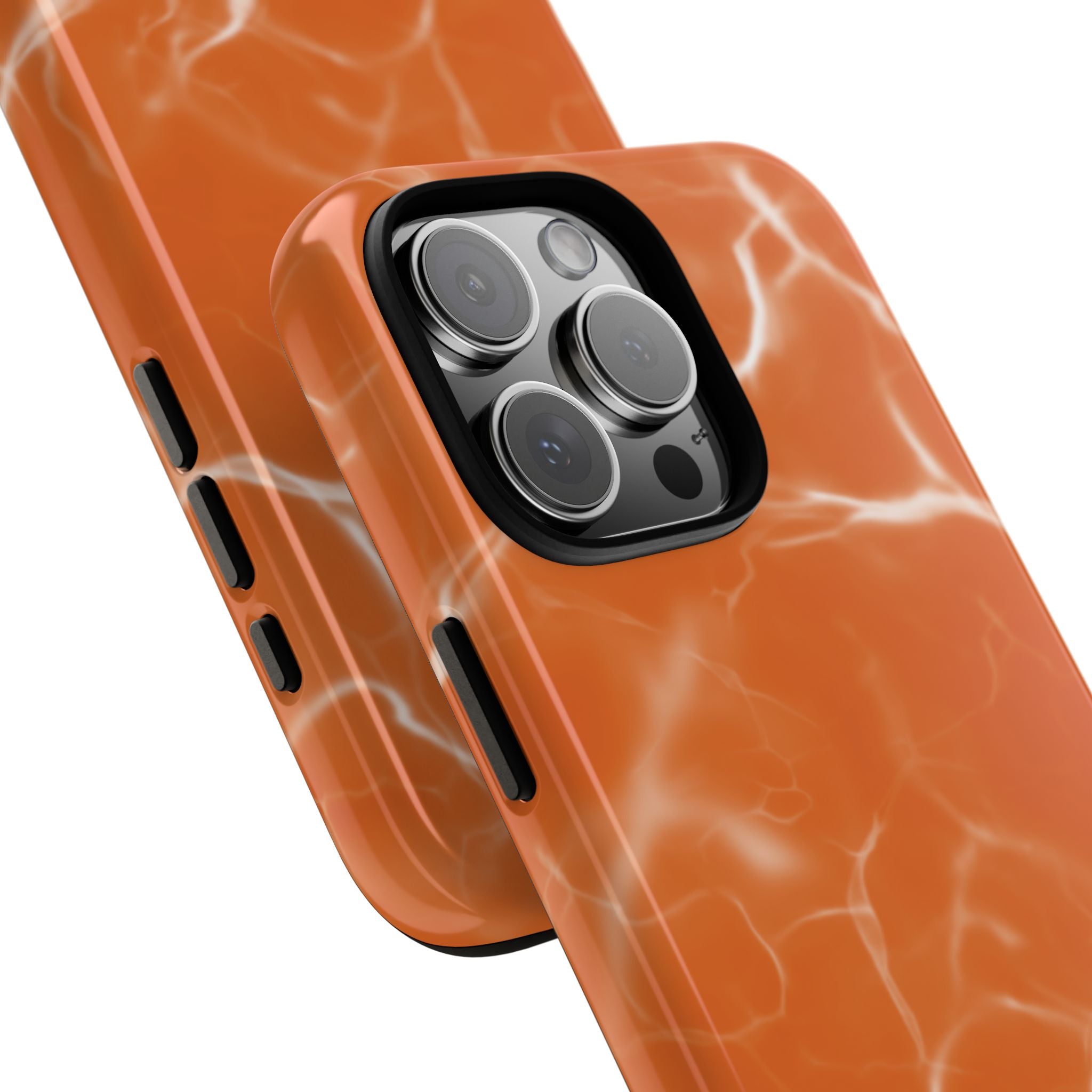 Electric Orange Marbled iPhone Case