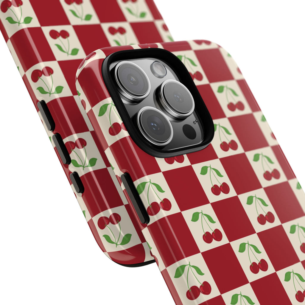 Cherry Check Phone Case