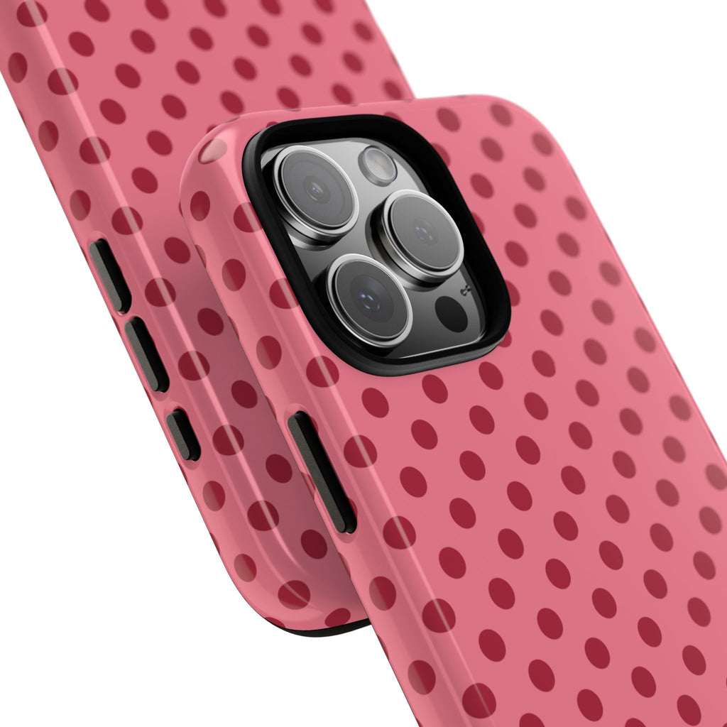 Berry Kiss Polka Dot iPhone Case