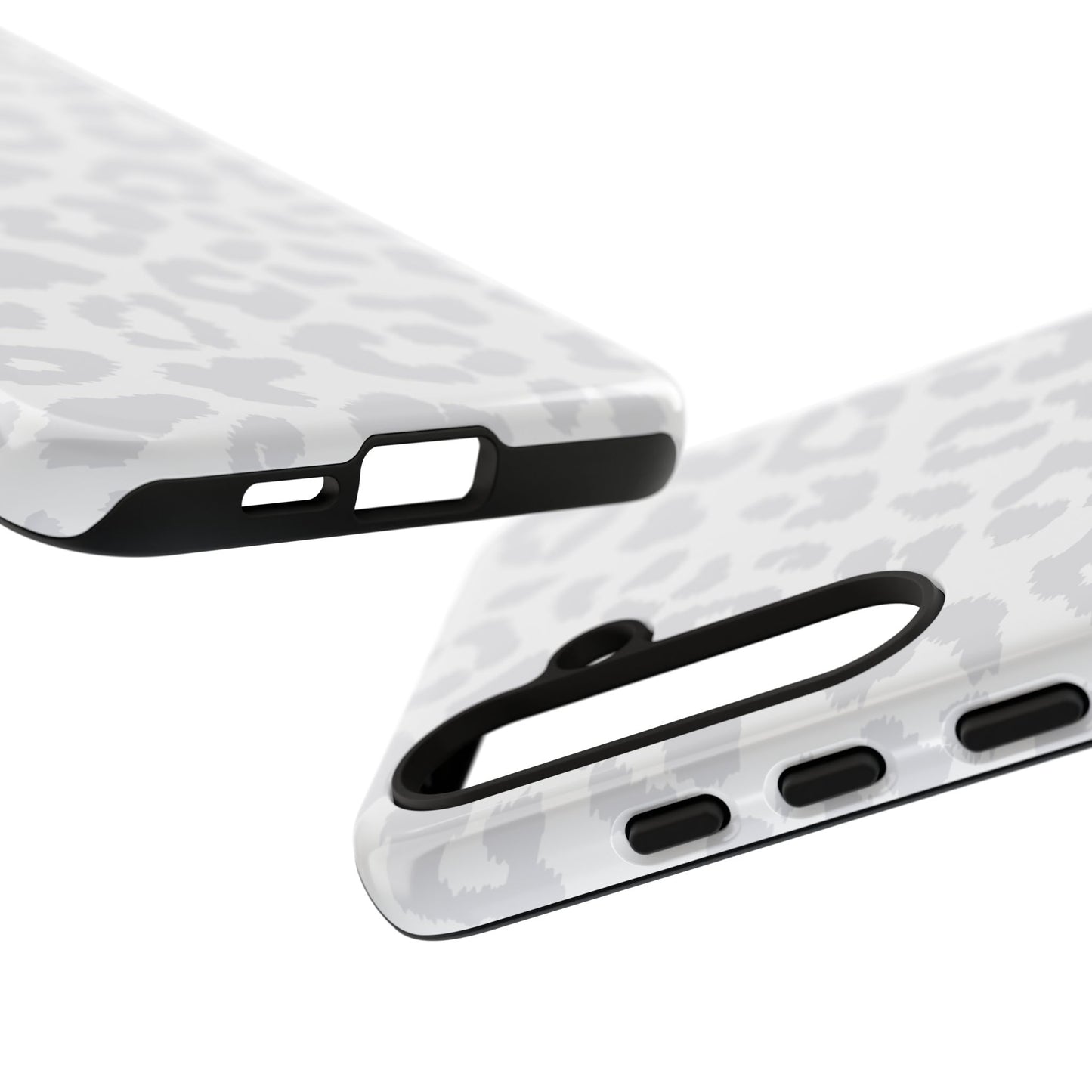 Snow Bunny | White & Gray Leopard Print Case