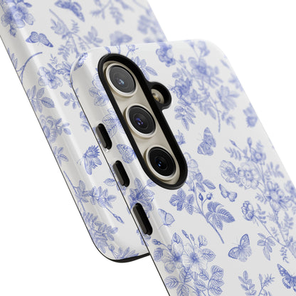 Wild Roses | Blue Floral Butterfly Toile Case