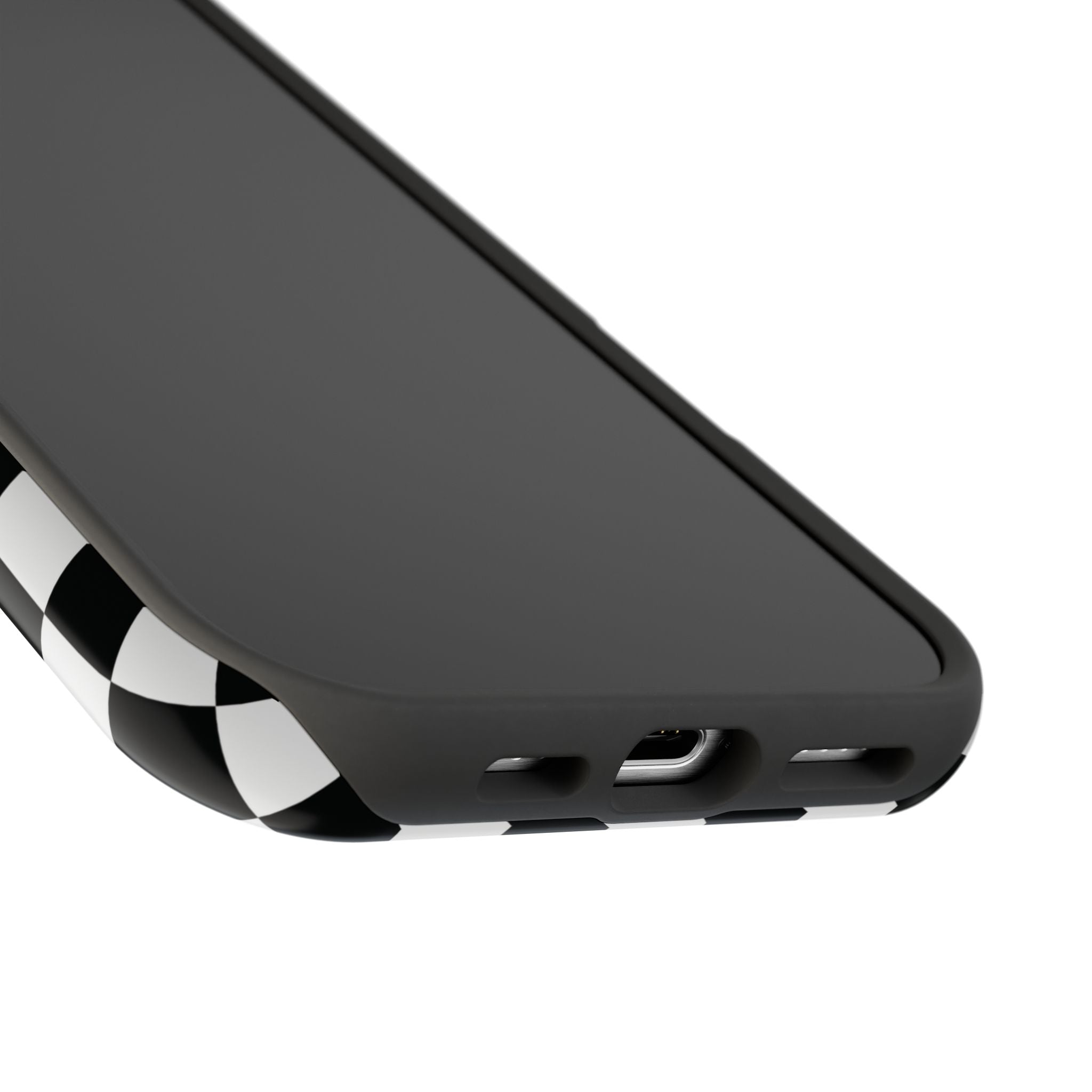 Funda para iPhone con diseño de cuadros en blanco y negro de Skater Girl