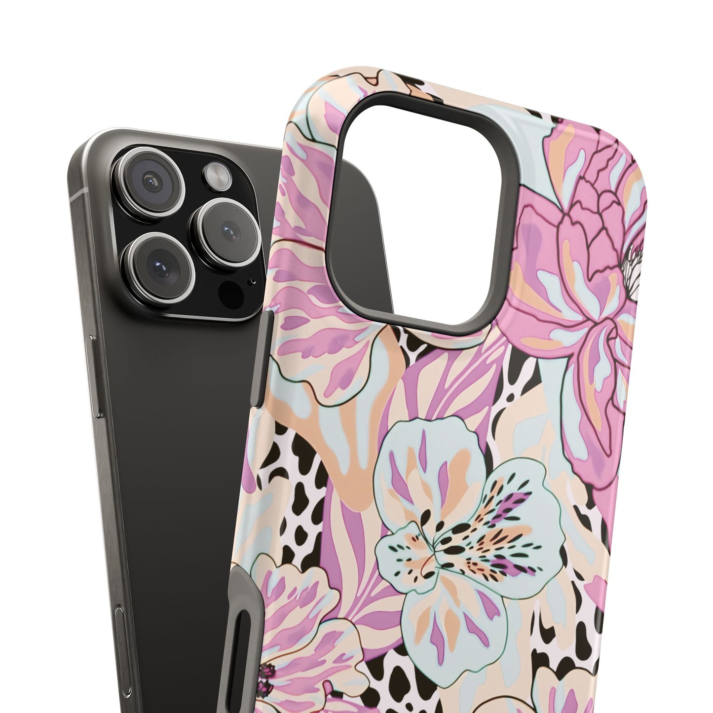 Leopard Lilies | Pastel Floral iPhone Case