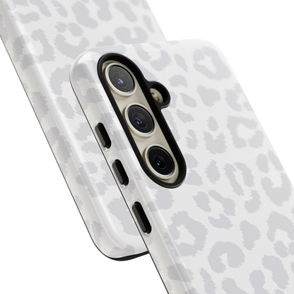 Snow Bunny | White & Gray Leopard Print Case