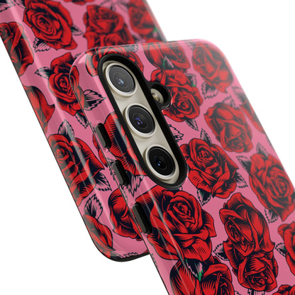 Love Story | Red & Pink Pop Art Rose Floral Case