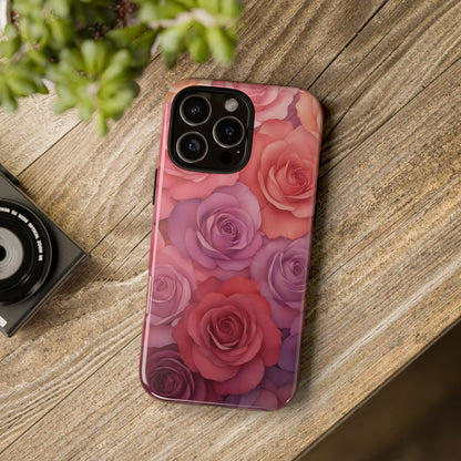 Coque iPhone à motif floral | Roses dégradées