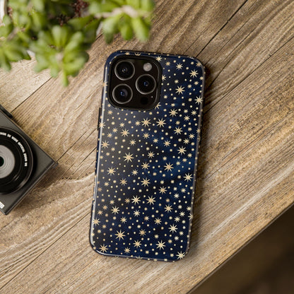 Coque rigide pour iPhone à motif ciel nocturne | ciel étoilé bleu