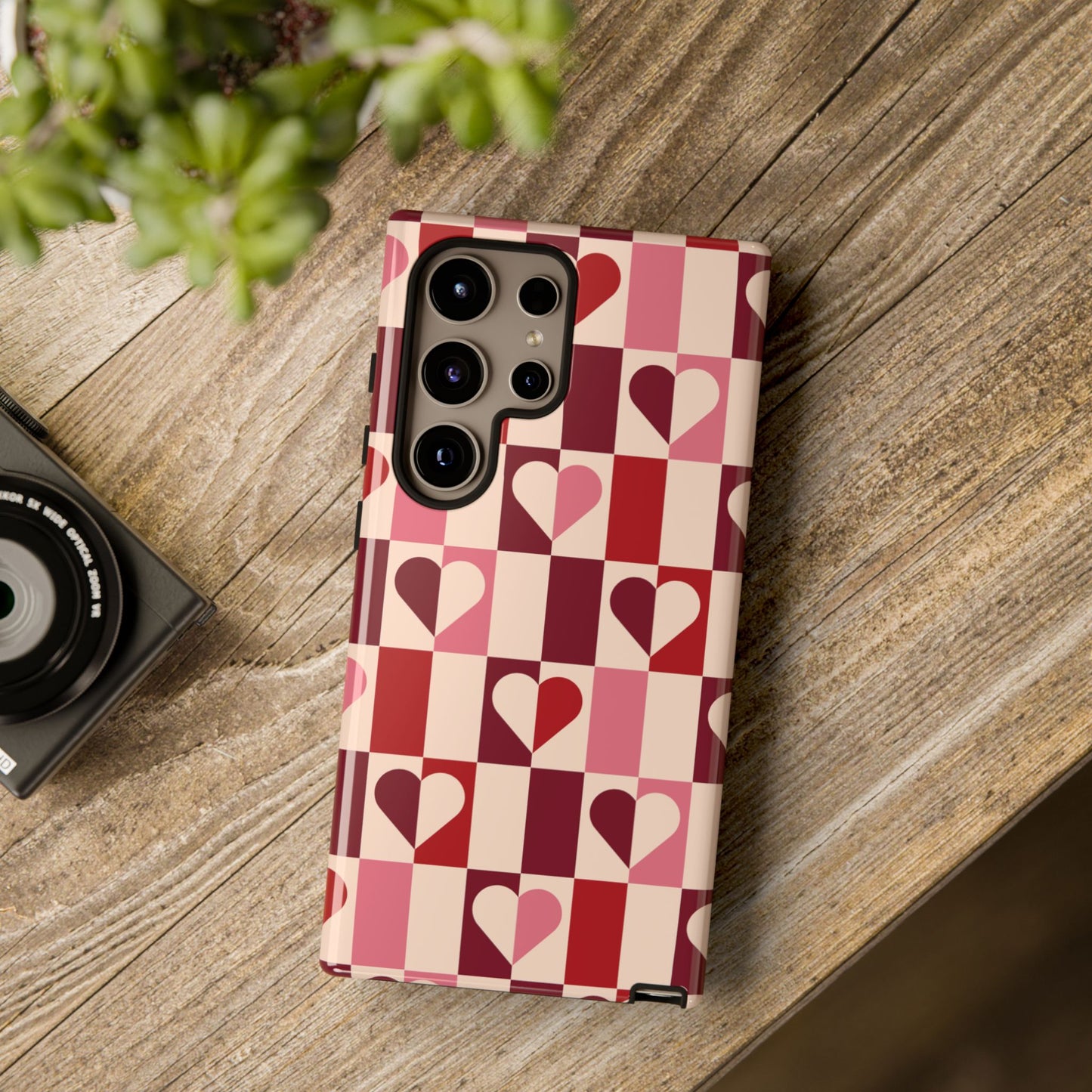 Funda Galaxy con corazones geométricos Devoted