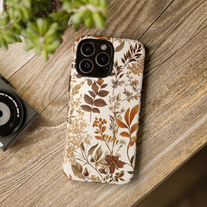 Funda para iPhone con motivos florales y botánicos otoñales