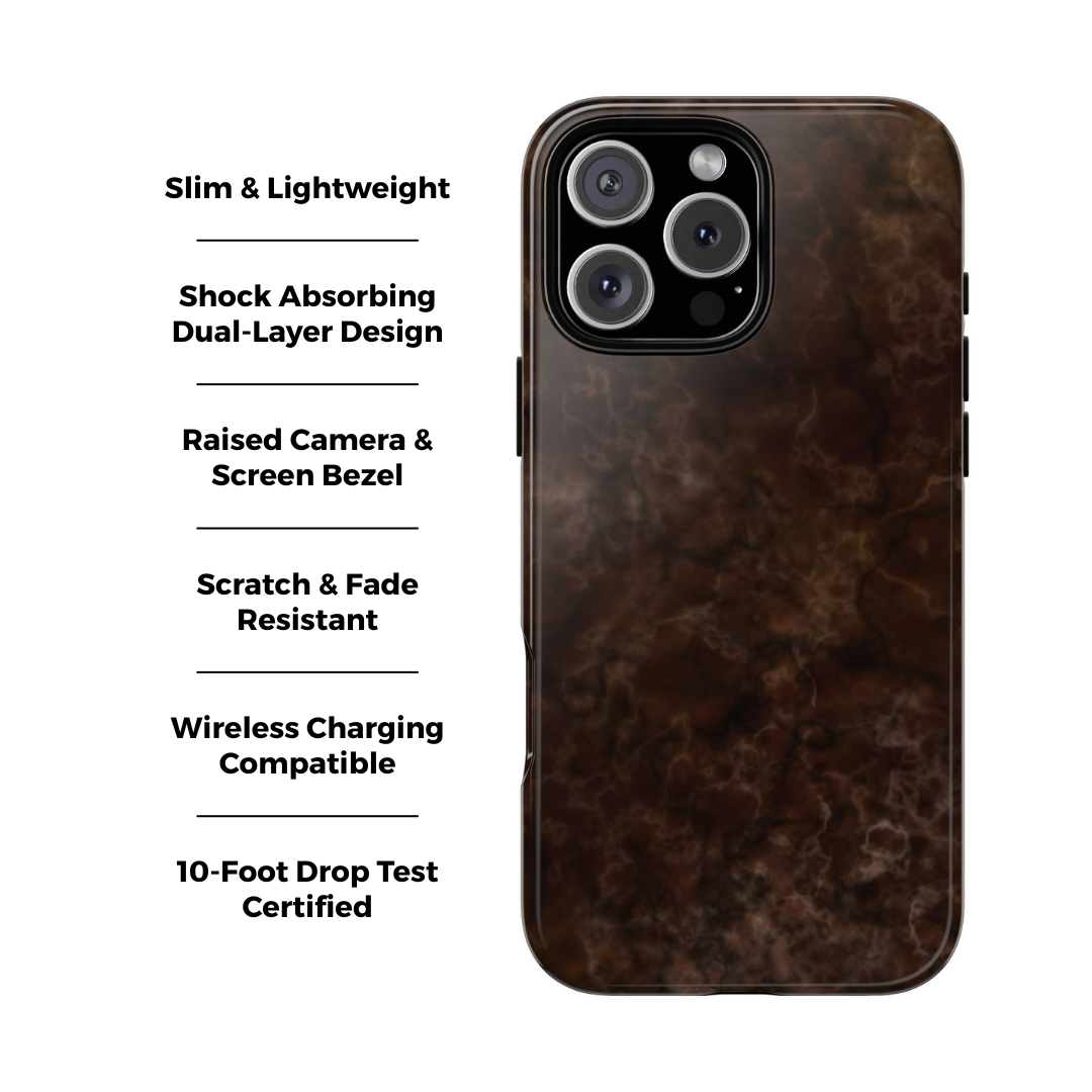 Espresso Brown Marbled iPhone Case