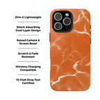 Electric Orange Marbled iPhone Case