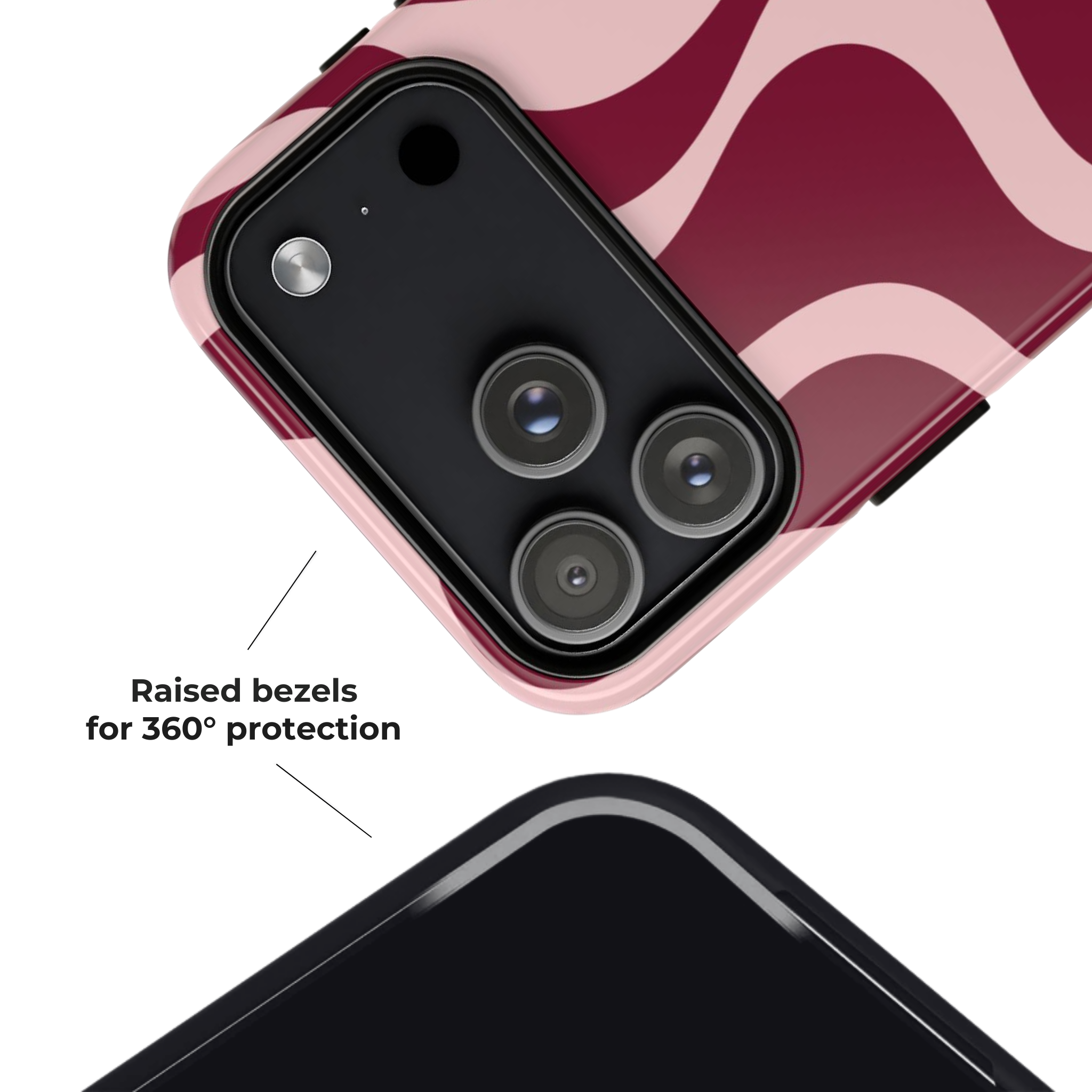 Burgundy Waves | iPhone Case