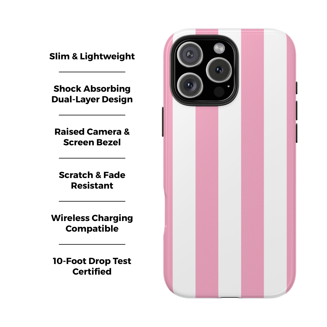 Pink Cabana Stripe iPhone Case