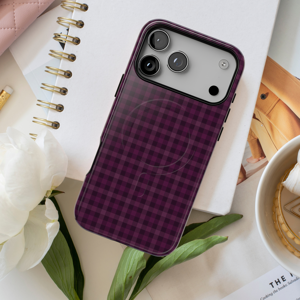 Plum Crush | Purple Plaid MagSafe Case