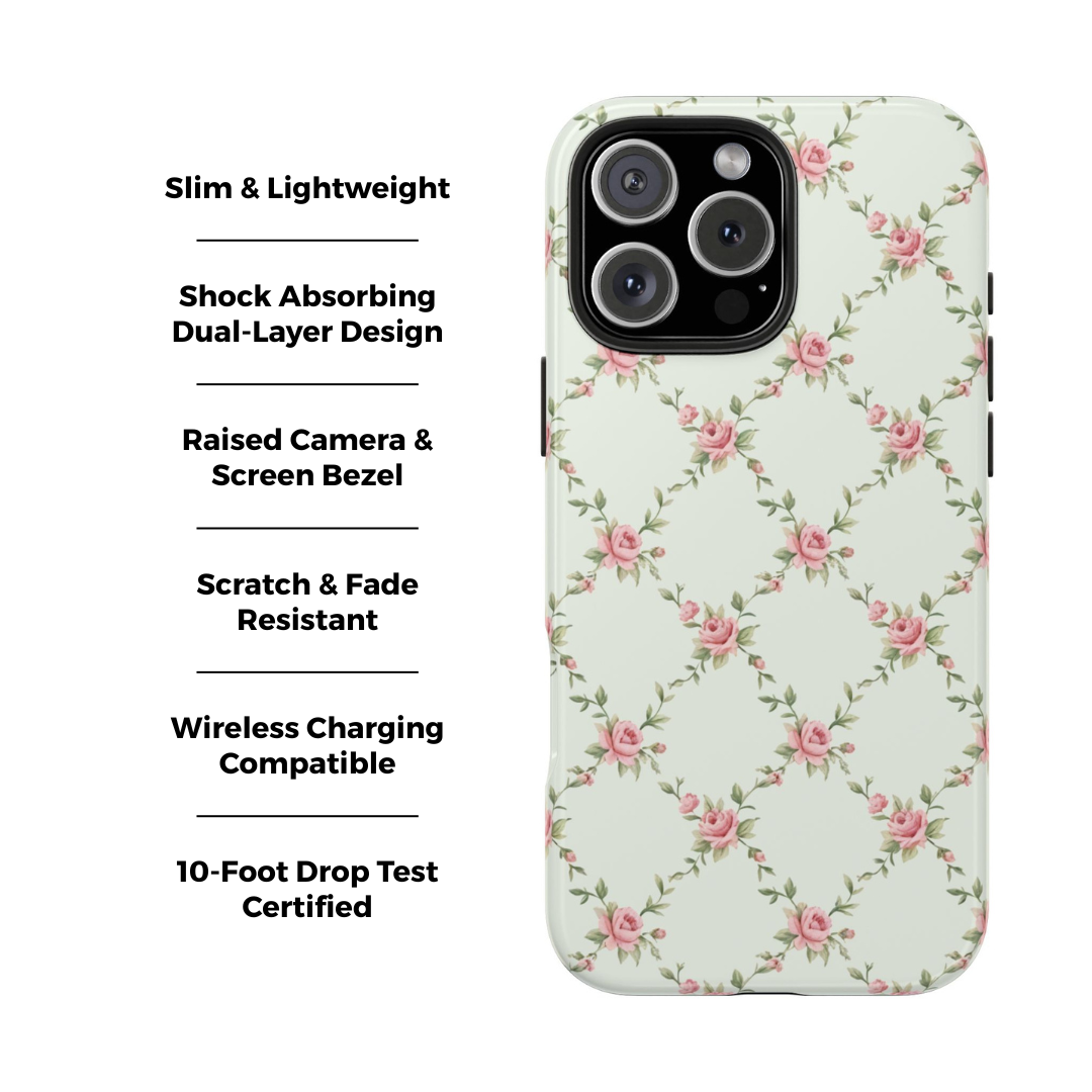 Rose Lattice Coquette iPhone Case