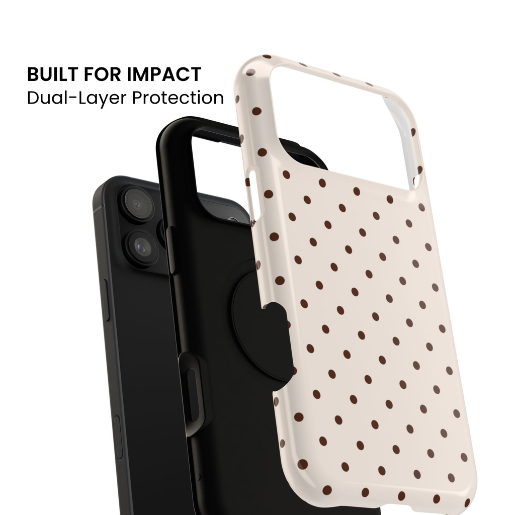 Vanilla Bean | Brown Polka Dot iPhone Case