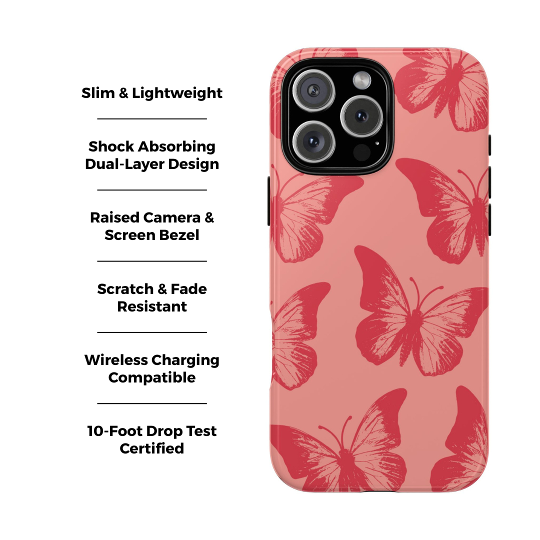 Coque iPhone Papillon Social | Peachy Butterfly