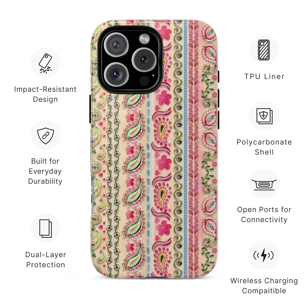 Paisley Stripe Phone Case