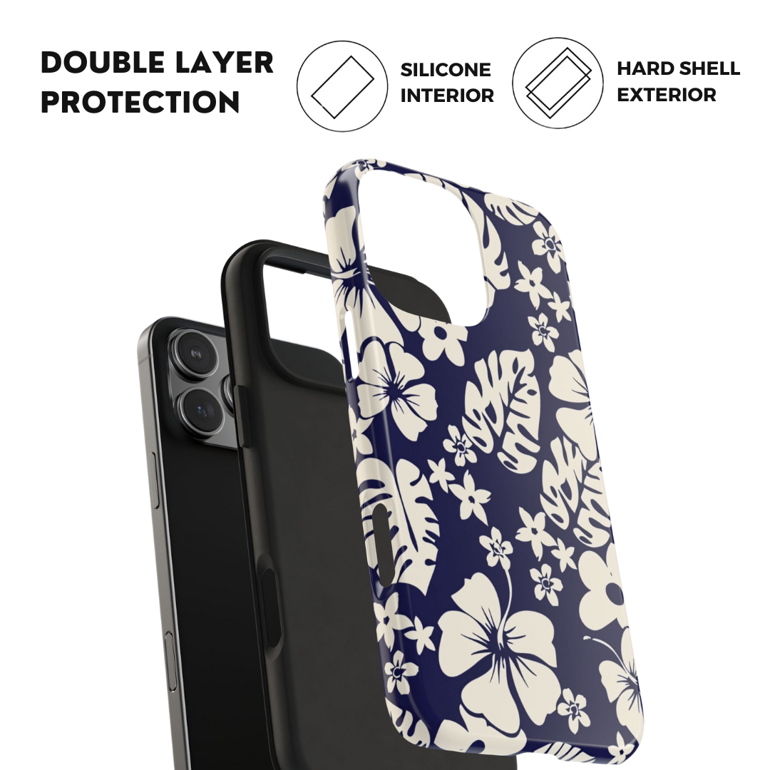 Tiki Beach Blue Floral iPhone Case
