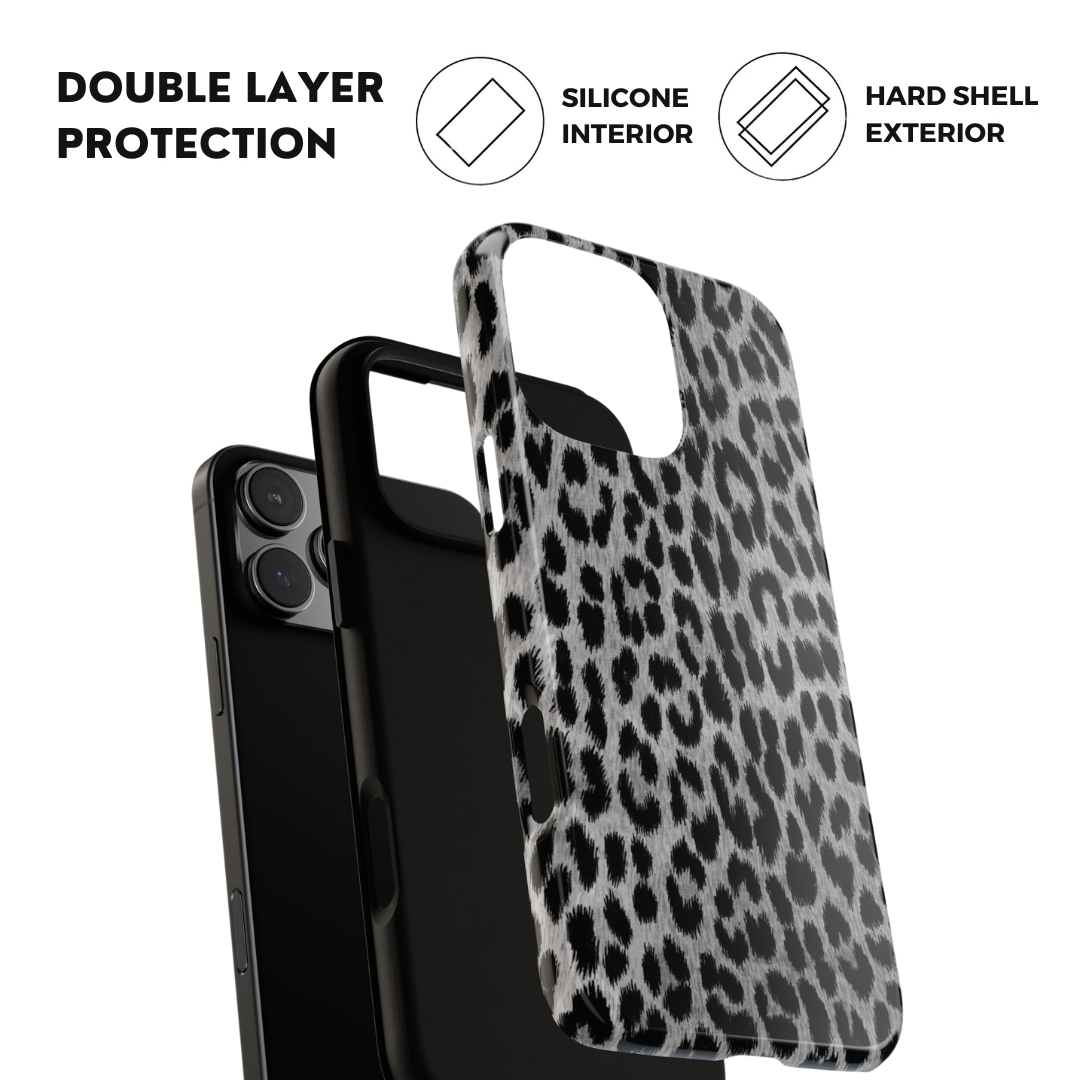 Funda para iPhone con estampado de leopardo gris | Trendsetter