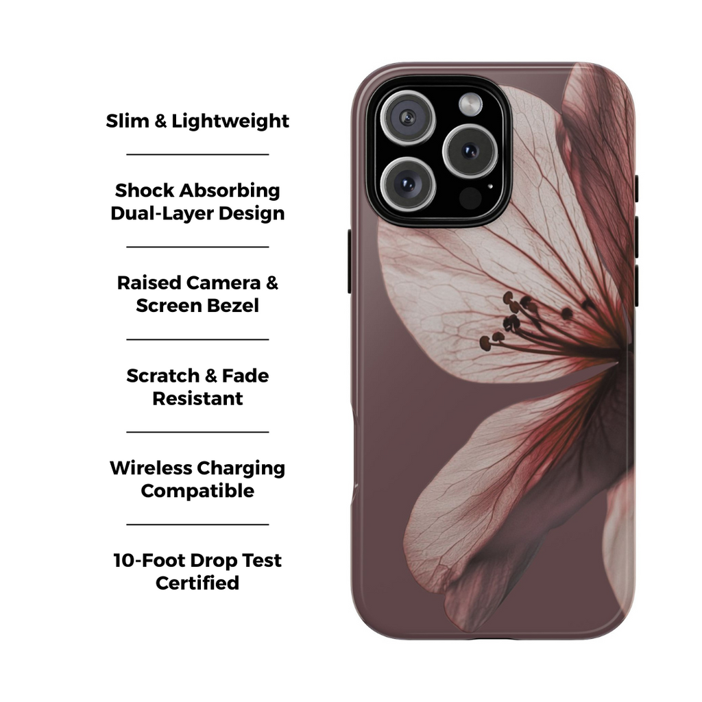 Funda para iPhone con diseño de flores y tentación