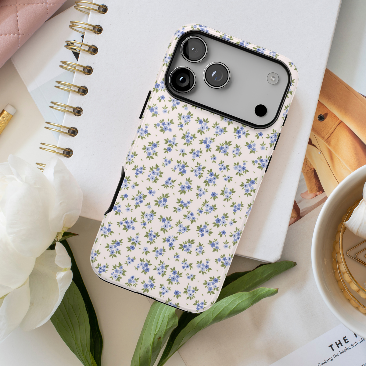 Love Notes | Blue Ditsy Floral iPhone Case