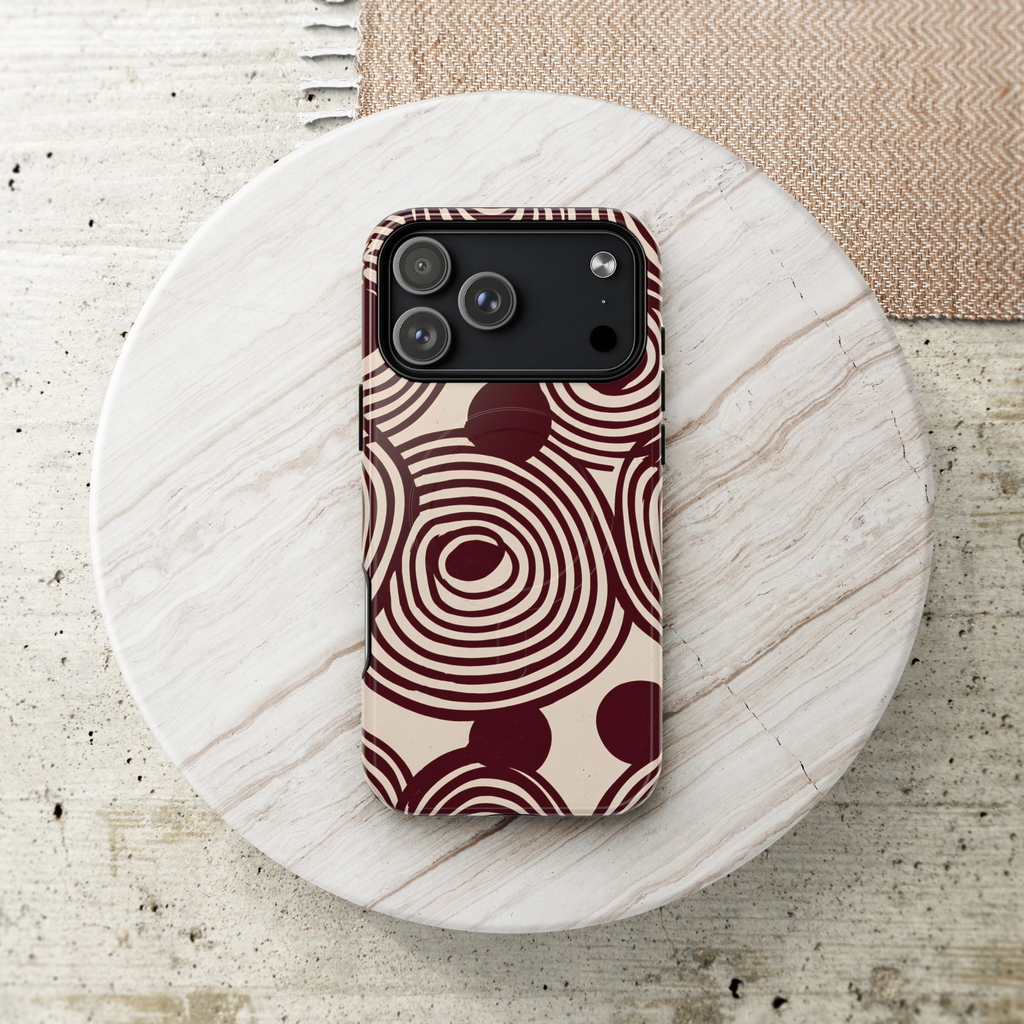 Retrograde | Burgundy Retro Abstract MagSafe Case