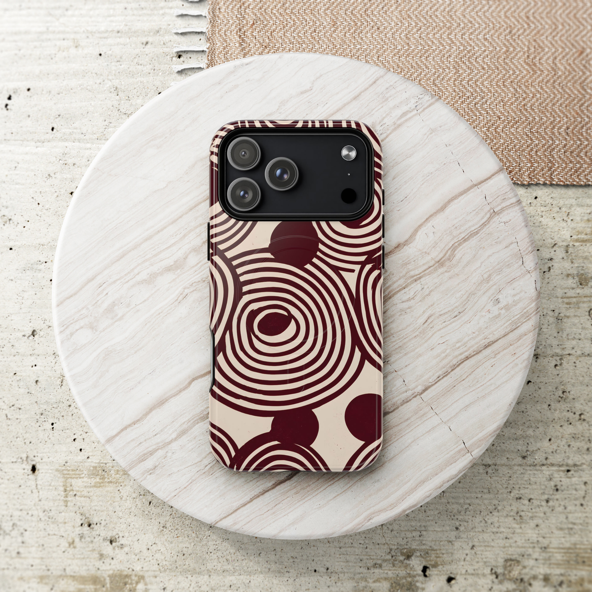 Retrograde | Burgundy Retro Abstract MagSafe Case