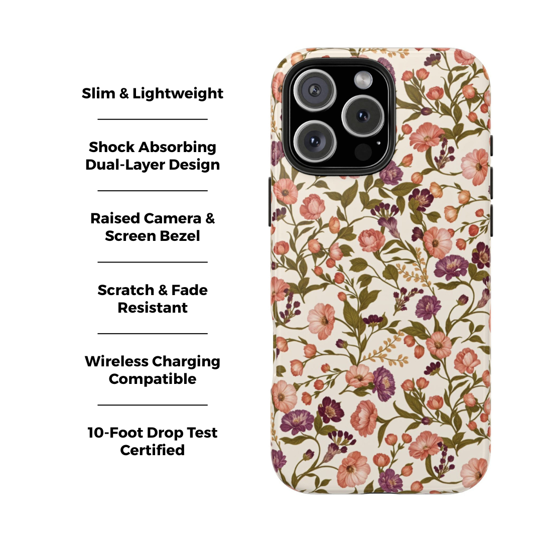 Flowering Vines Boho Floral iPhone Case