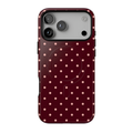 Pretty Please | Burgundy Polka Dot MagSafe Case