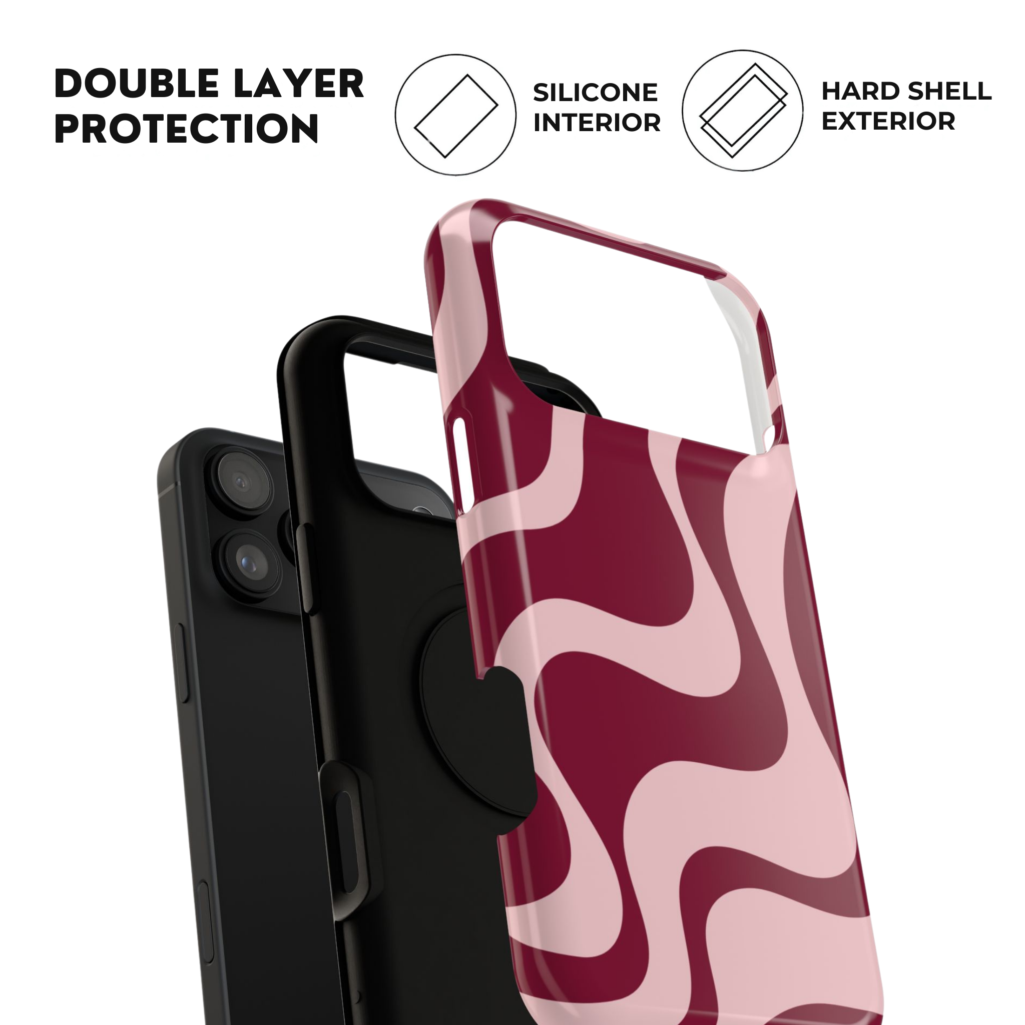 Burgundy Waves | iPhone Case