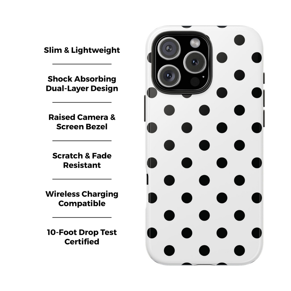 Polka Dots White iPhone Case
