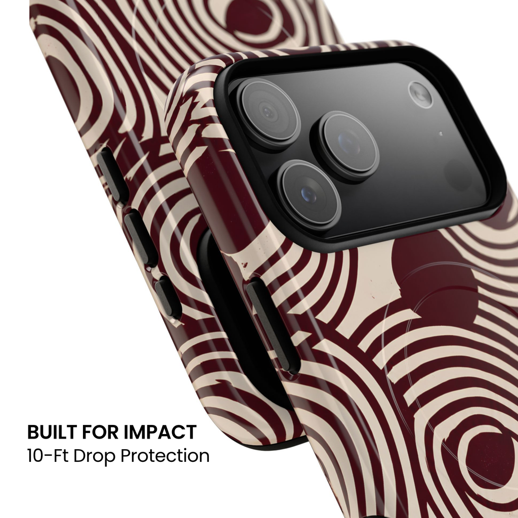 Retrograde | Burgundy Retro Abstract MagSafe Case