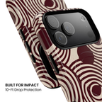 Retrograde | Burgundy Retro Abstract MagSafe Case