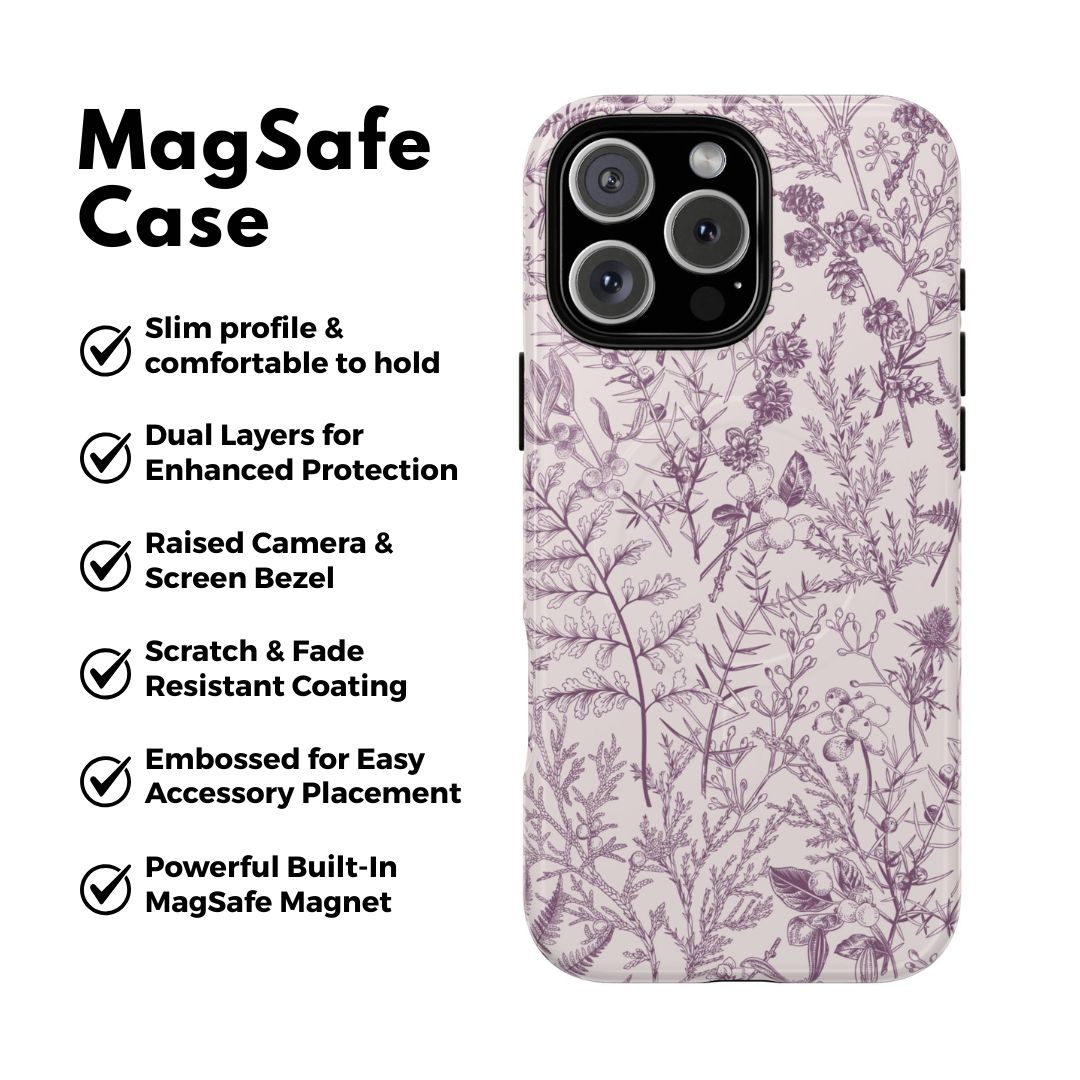 Plum Botanical MagSafe Case