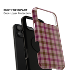 Mulberry Plaid | Pink & Brown Plaid iPhone Case