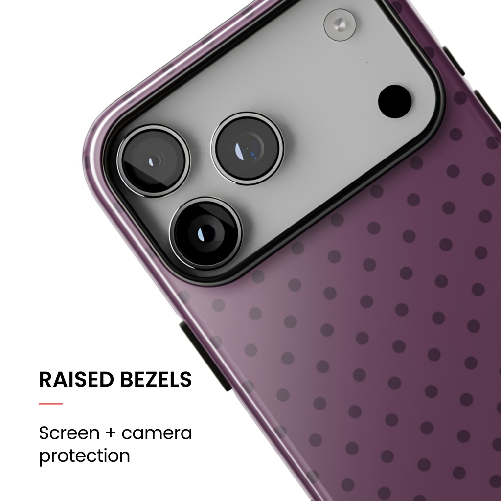 Plum Mood | Polka Dot iPhone Case