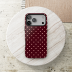 Pretty Please | Burgundy Polka Dot MagSafe Case