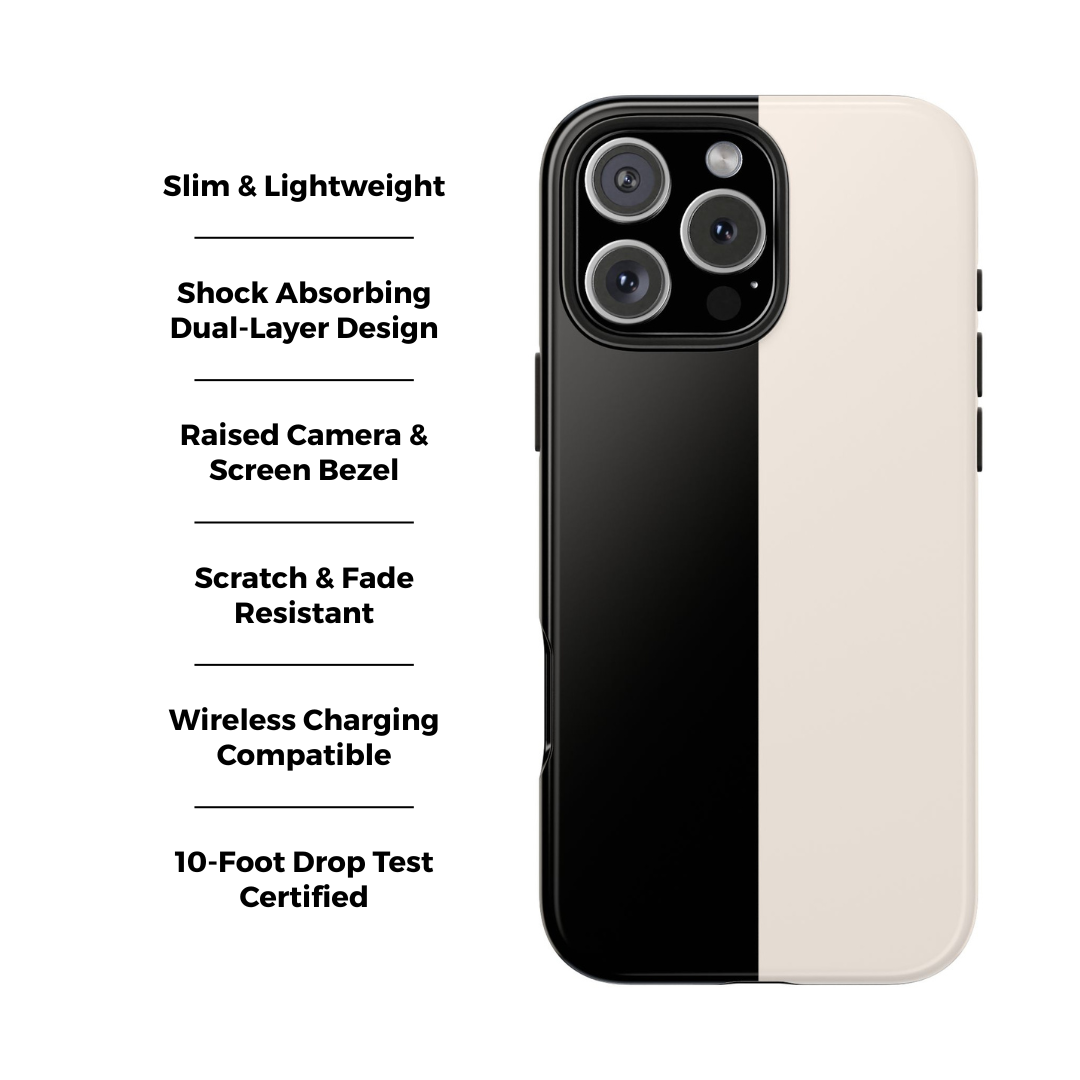 Split Decision Black & White iPhone Case