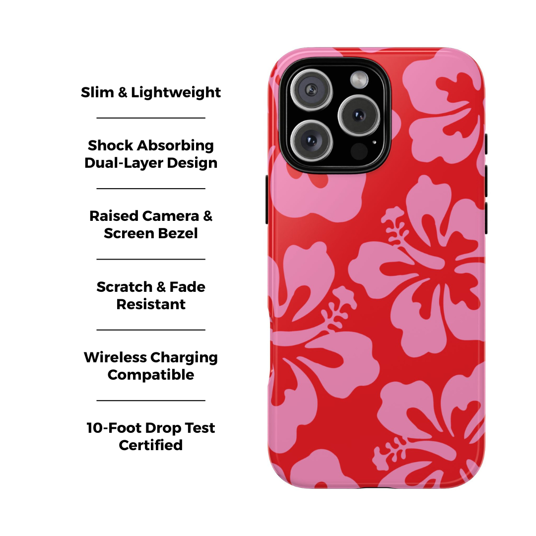 Coque iPhone à motif floral d'hibiscus | Island Vibe