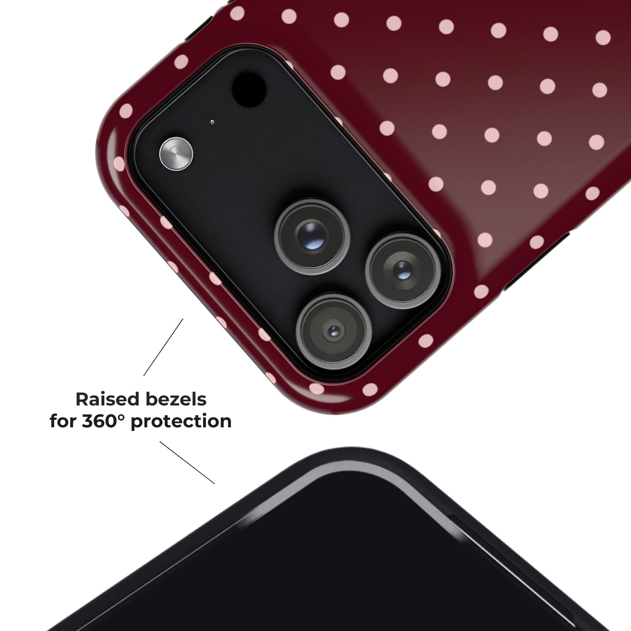 S'il vous plaît | Coque iPhone à pois bordeaux